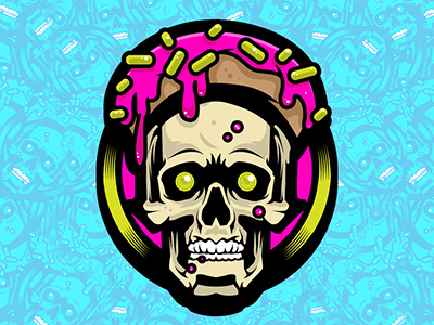 Legacy of Defeat Skull - Donut Remix donut hydro74 illustration illustrator legacy of defeat neon skull vector