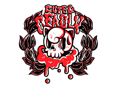 Cute & Deadly handlettering illustration illustrator jigglypuff pokemon skull type typography vector