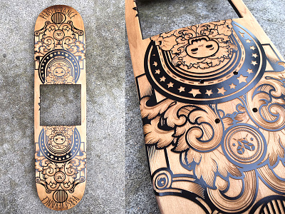 Perseverance – Deck deck illustration illustrator karvt laser engrave skateboard vector wood