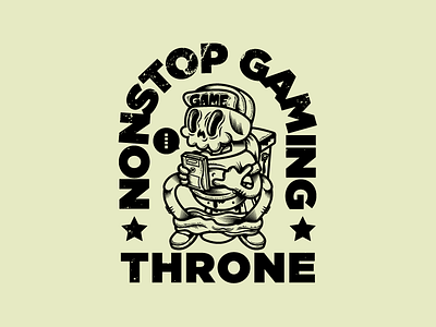 Nonstop Gaming Throne gameboy gamer illustration illustrator skull tetris type typography vector
