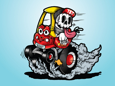 TBT Little Coupe car ed roth illustration illustrator playskool skull toy vector