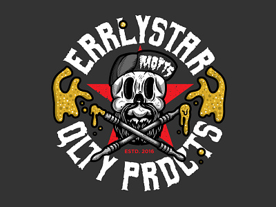 ErrlyStar Qlty Prdcts – Motts 420 california dab illustration illustrator marijuana prop 215 skull smoke vector