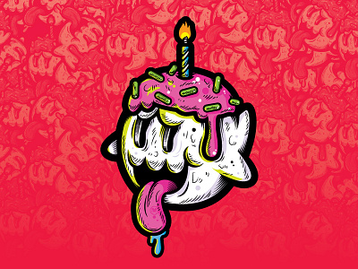 Birthday Boo - Redo boo cake ghost illustration illustrator mario nintendo vector