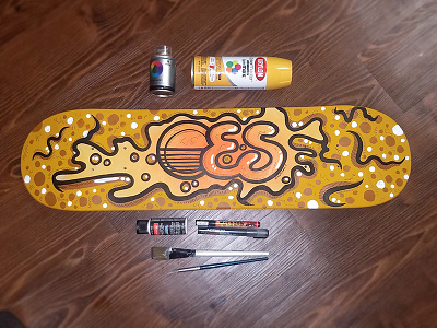 ErrlyStar – Custom Deck deck illustration illustrator krylon montana paint paint skate skateboard traditionl