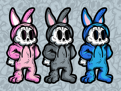 The Player's Club – Mascot bunny illustration illustrator skull suit vector