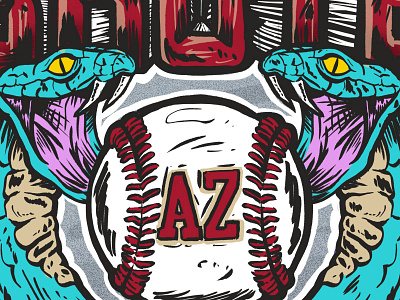 Brute Squad: Color arizona az baseball illustration illustrator snakes