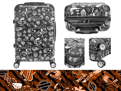 Harley Davidson Luggage harley davidson illustration illustrator luggage traditional tattoo vector