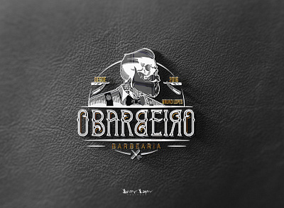 Logo O Barbeiro barbaer shop design illustration logo barber logotipo logotype design