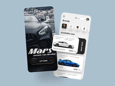 Luxury Car Rental. android app application design branding car carsharing design dribbble2022 ios mobile mobile design rental ui uiux user experience user interface ux