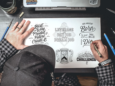 Lettering & Illustration Flash Sheet Mockup art design drawing hand lettering handdrawn illustration lettering podcast procreate typography