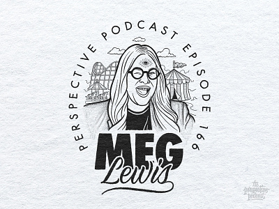 Meg Lewis Portrait Illustration Podcast Art art design drawing hand lettering handdrawn illustration lettering podcast portrait illustration procreate typography
