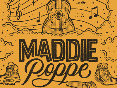 Maddie Poppe Illustration & Lettering Podcast Art blog design hand lettering illustration lettering logo merch design podcast podcast logo podcasting procreate procreate app procreate art tshirt design