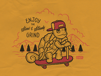 The Slow & Steady Turtle Grind Illustration