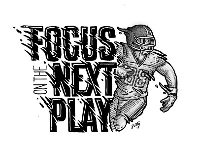 Focus on the Next Play branding design drawing hand lettering illustration lettering podcast