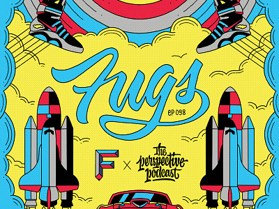 Fugs Illustration Cover art art branding design hand lettering handdrawn illustration lettering podcast procreate typography