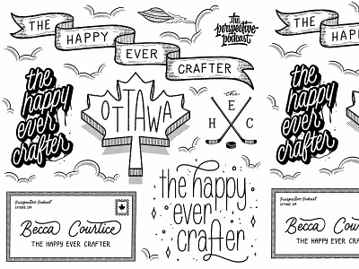 Perspective Podcast Happy Ever Crafter Flash Sheet blog design hand lettering illustration lettering logo podcast podcast art procreate typography