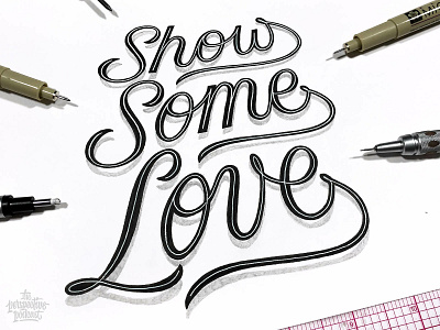 Show Some Love 3D Floating Lettering design drawing hand lettering handdrawn illustration lettering podcast typography