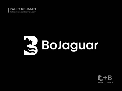 BoJaguar Modern creative logo, B Letter + Jaguar.
