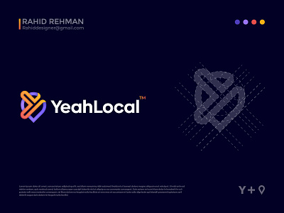 Yeah Local Modern creative logo, App icon, Y+Location.