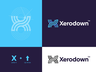 Xerodown "X+Up arrow" Modern creative logo, App icon. a b c d e f g h i j k l m arrow logo business logo creativelogo finance logo grow logo icon lettermark logo design logodesigns logotype mark modern logo monogram n o p q r s t u v w x y z negative space symbol tech logo vector x letter