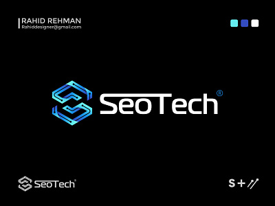 S letter Tech logo (S+Hexagon+Tech) Creative logomark.