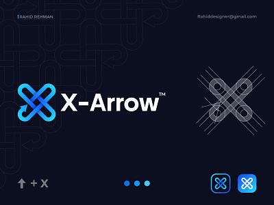 X Arrow logo (Arrow+X) Creative logomark.