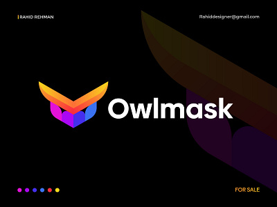 Owl Mask logo (Owl+Mask) Creative logomark.