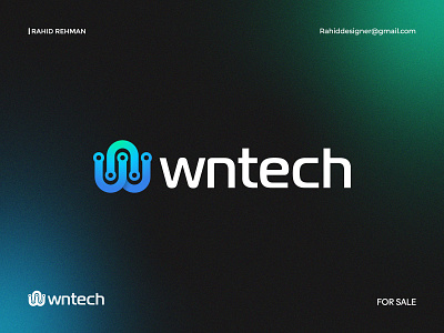 W N Tech logo ( W + N + Tech ) Creative logomark.