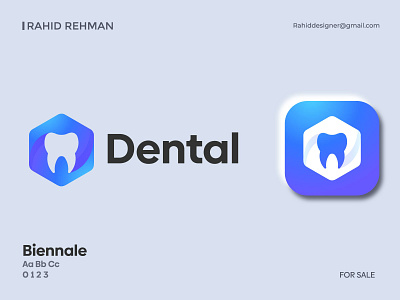 Dental logo ( Tooth + Hexagon ) Creative logomark.