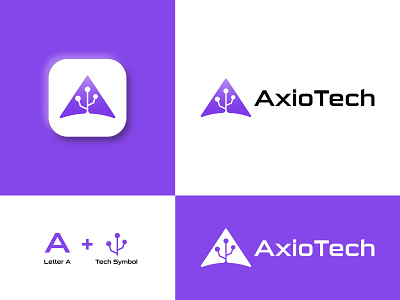 A Tech logo ( A + Tech ) Creative logomark.