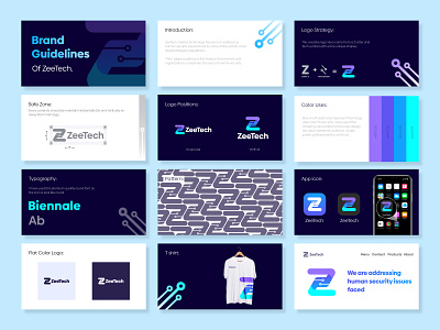 Zee Tech - Brand Guidelines. brand book brand guide brand guide identity brand guideline brand identity brand manual branding project color palette color shapes company style guide dental brand guidelines digital brand book final brand identity guidelines logo mark construction logodesign style guide visual identity