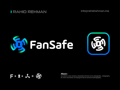 Fan Safe - Drone security Logo app logo branding creative logo cybersecurity drones f drone logo f logo graphic design icon lock logo logo logotype modern logo monogram security app security logo software logo symbol tech company technology logo