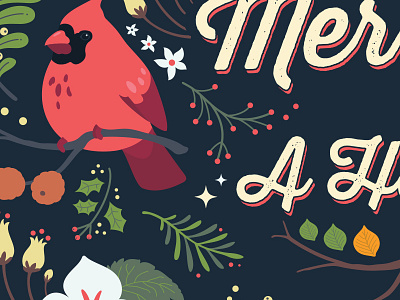 Merry Christmas Cardinal card cardinal christmas holidays new year