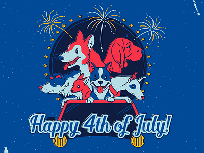 4th of July Pups dogs fireworks july 4th stars