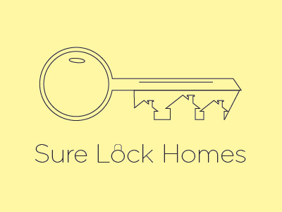Sure Lock Homes - My Take fun holy cow i love what i do home security homes logo magnifying glass sherlock simple word play