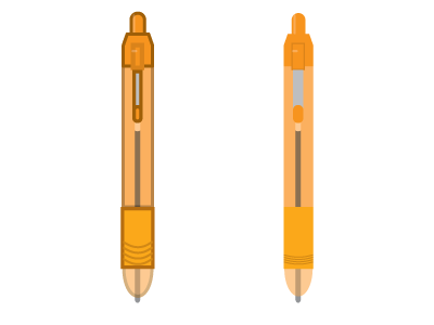Playing with Pens fun illustration monoline not monoline orange pens