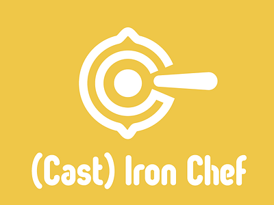 (Cast) Iron Chef cast iron cooking logo mark monogram thick stroke yellow