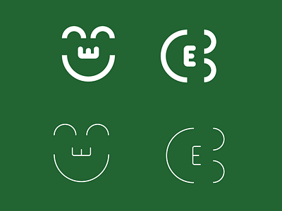 C + E Blacksher (Thick Lines v. Thin Lines) family happy logo smile type