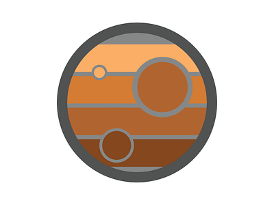 Planet of Sorts 100 brown circles grey planet