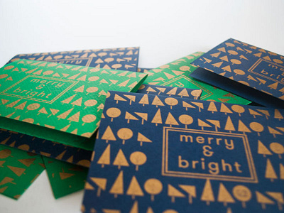 Printed Cards bright card christmas gold merry riso risograph