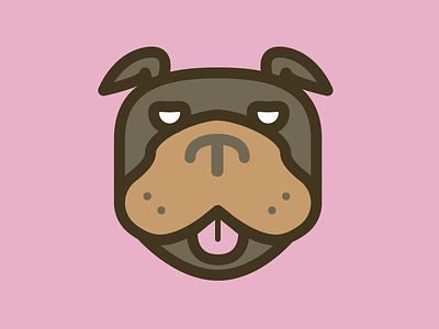 Dog_01 bull dog dog pink pit bull thick lines vector