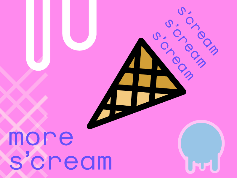 Scream_12 ice cream identity layout logo scream