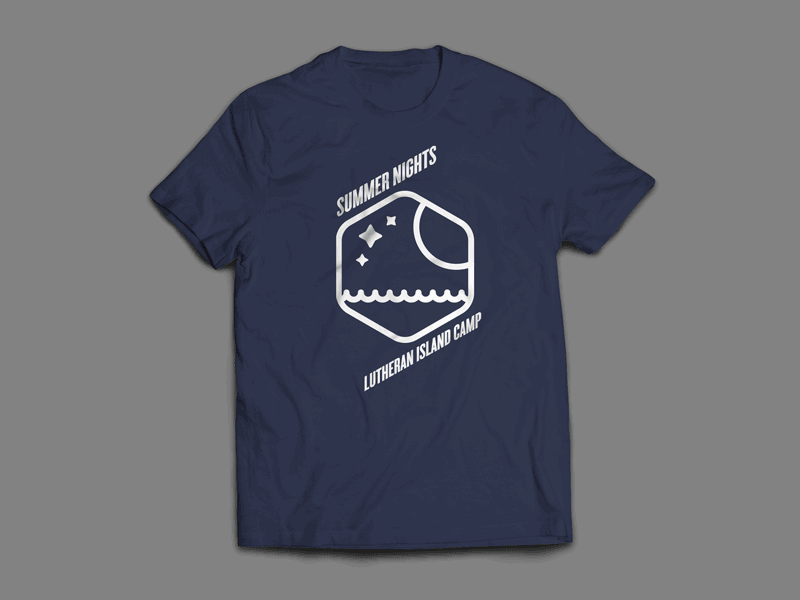 Camp Shirt Concepts badge camp island logo summer tee shirt
