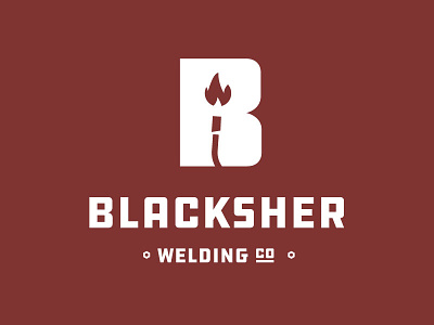 Blacksher Welding b identity logo negative space space type typography weld welding