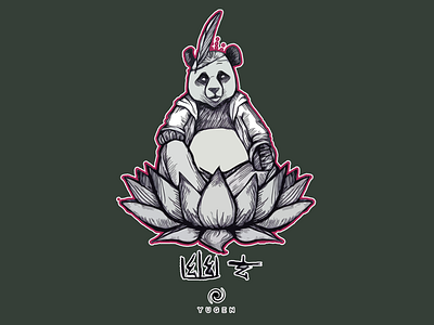 Panda in lotus flower Custom T-shirt/Apparel Design