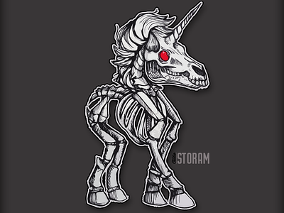 Unicorn Skeleton Custom Graphic T-shirt/Apparel