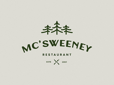 McSweeny logotype version 1 branding classic design digital food forest forest logo logo logo design logotype restaurant restaurant branding restaurant logo spruce spruce logo typography vector