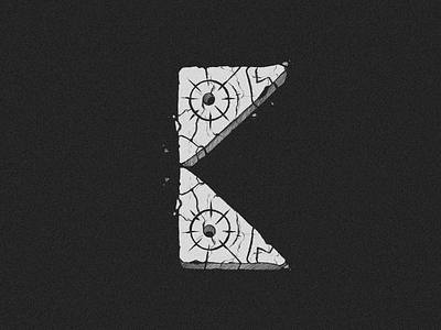 36 days of type - K 36 days k 36 days of type 36daysoftype artwork digital digital illustration drawing illustration k letter letter k procreate stone stones type typography