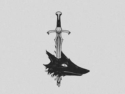 36 days of type - L 36 days l 36 days of type 36daysoftype artwork digital digital illustration drawing illustration l letter letter l procreate sword type typography wolf