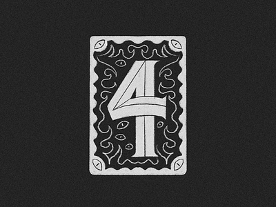 36 days of type - 4 36 days 4 36 days of type 36days4 36daysoftype 4 card digital digital illustration drawing illustration number procreate type typography